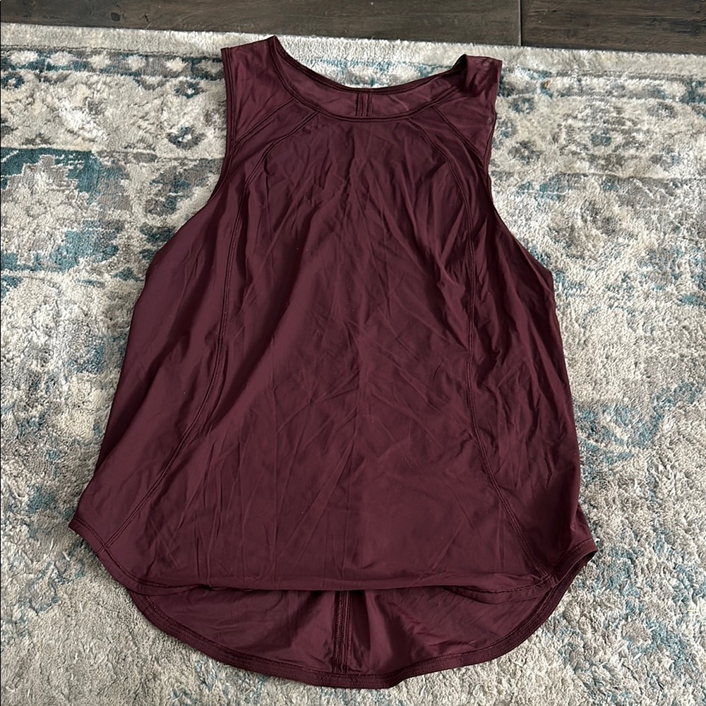 Maroon Sleeveless Women's Athletic Tank Top